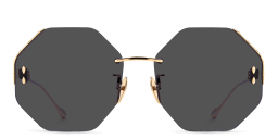 Shop ISABEL MARANT Half Rim Irregular Sunglasses in Rose Gold online.