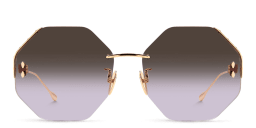 Shop ISABEL MARANT Half Rim Irregular Sunglasses in Rose Gold online.
