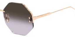 Shop ISABEL MARANT Half Rim Irregular Sunglasses in Rose Gold online.