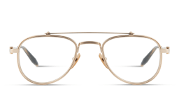 Shop AKONI Calisto Unisex Aviator Eyeglasses in Gold online.