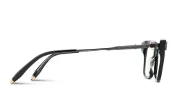 Shop AKONI Kepler Unisex Rectangle Eyeglasses in Black online.