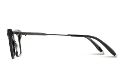 Shop AKONI Kepler Unisex Rectangle Eyeglasses in Black online.