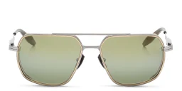 Shop AKONI Pathfinder Rectangle Sunglasses in Gold online.