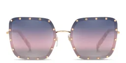 Shop VALENTINO Oversized Square Sunglasses in Shiny Rose Gold online.