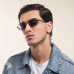 Shop SPILTMILK Hermes Unisex Irregular Sunglasses in Silver online.