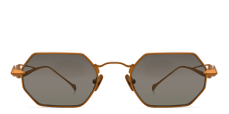 Shop SPILTMILK Hermes Unisex Irregular Sunglasses in Gold online.