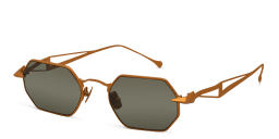 Shop SPILTMILK Hermes Unisex Irregular Sunglasses in Gold online.