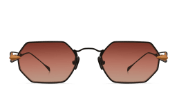 Shop SPILTMILK Hermes Unisex Irregular Sunglasses in Black online.