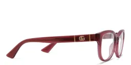 Shop GUCCI Square Eyeglasses in Red online.