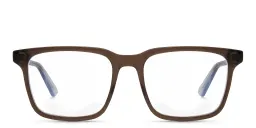 Shop GUCCI Wide Square Eyeglasses in Brown online.