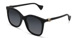 Shop GUCCI Square Sunglasses in Black online.