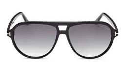 Shop TOM FORD Pilot Sunglasses in Shiny Black online.