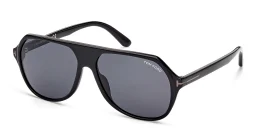 Shop TOM FORD Hayes Aviator Sunglasses in Shiny Black online.