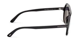 Shop TOM FORD Hayes Aviator Sunglasses in Shiny Black online.