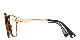 Shop VALENTINO V Logo Square Eyeglasses in Havana online.