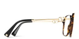 Shop VALENTINO V Logo Square Eyeglasses in Havana online.