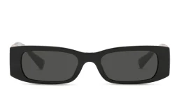 Shop VALENTINO Rectangle Sunglasses in Black online.