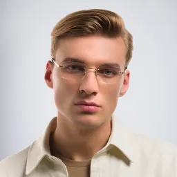 Shop Cartier Signature 'C'de Cartier Wide Rimless Eyeglasses in Gold online.