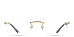 Shop Cartier Signature 'C'de Cartier Wide Rimless Eyeglasses in Gold online.