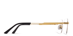 Shop Cartier Signature 'C'de Cartier Wide Rimless Eyeglasses in Gold online.