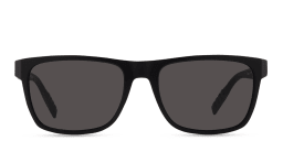 Shop MONTBLANC Snowcap Rectangle Sunglasses in Black online.