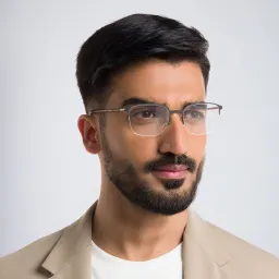 Shop EYE'M Half Rim Rectangle Eyeglasses in Black online.