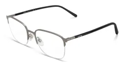 Shop EYE'M Half Rim Rectangle Eyeglasses in Gunmetal online.