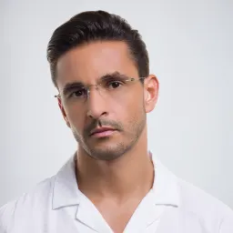 Shop Silhouette Rimless Rectangle Eyeglasses in Gold online.