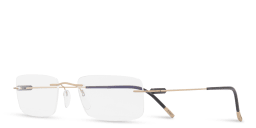 Shop Silhouette Rimless Rectangle Eyeglasses in Gold online.