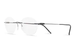Shop Silhouette Rimless Round Eyeglasses in Black online.