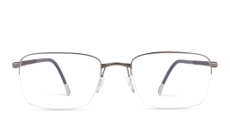 Shop Silhouette Half-Rim Rectangle Eyeglasses in Gunmetal online.