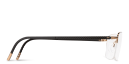 Shop Silhouette Half-Rim Rectangle Eyeglasses in Gold online.