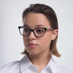 Shop EYE'M Square Eyeglasses in Black online.