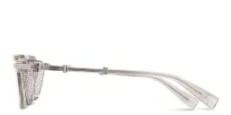 Shop BALMAIN Legion III Square Eyeglasses in Grey online.