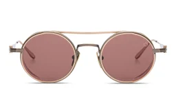 Shop AKONI Eris Anniversary Edition Unisex Round Sunglasses in Antique Gold online.