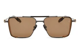 Shop AKONI Hera Aviator Sunglasses in Black online.