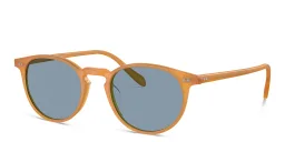 Shop OLIVER PEOPLES Unisex Panthos Sunglasses in Semi-Matte Amber Tortoise online.