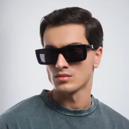 Shop OFF WHITE Unisex Rectangle Sunglasses in Black online.