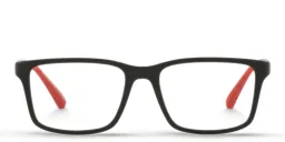 Shop Emporio Armani Kids Rectangle Eyeglasses in Black online.