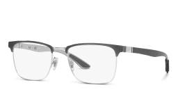Shop Ray-Ban Unisex Square Eyeglasses in Grey On Silver online.