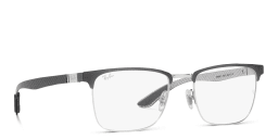Shop Ray-Ban Unisex Square Eyeglasses in Grey On Silver online.