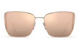 Shop BVLGARI Square Sunglasses in Pink Gold online.