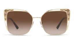 Shop BVLGARI Oversized Butterfly Sunglasses in Pale Gold online.