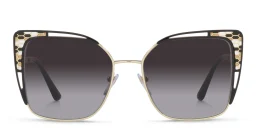 Shop BVLGARI Oversized Butterfly Sunglasses in Pale Gold/Black online.