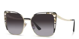 Shop BVLGARI Oversized Butterfly Sunglasses in Pale Gold/Black online.