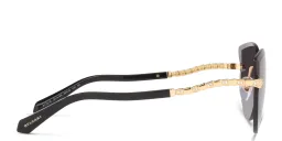 Shop BVLGARI Rimless Cat Eye Sunglasses in Pink Gold online.
