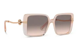 Shop BVLGARI Oversized Square Sunglasses in Rose Gold online.