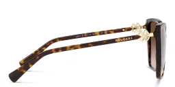 Shop BVLGARI Square Sunglasses in Havana online.