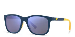 Shop Emporio Armani Kids Pillow Sunglasses in Matte Blue online.