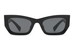 Shop MIU MIU Rectangle Sunglasses in Black online.